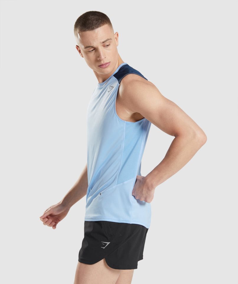 Men's Gymshark Speed Evolve Tanks Blue | NZ 1SZNKM